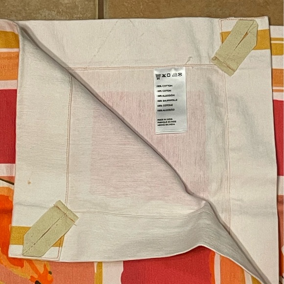 New ANTHROPOLOGIE/ VERA Perennial Floral Print Picnic Blanket Orange Gold Cream - Picture 13 of 13